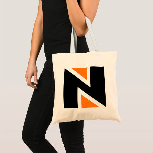 Orange och svart Brev n i tote Bag Tygkasse