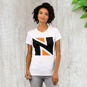 Orange och svart Brev n Womens T-Shirt