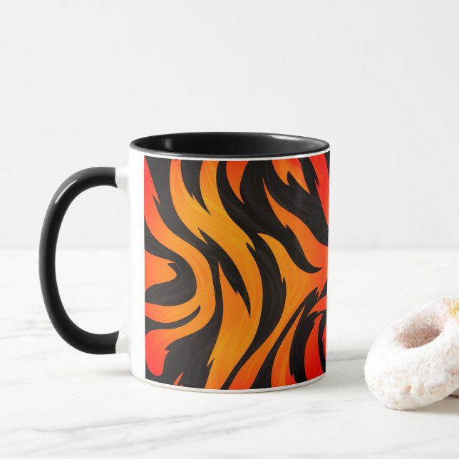 Orange och svart design mugg (Med munk)