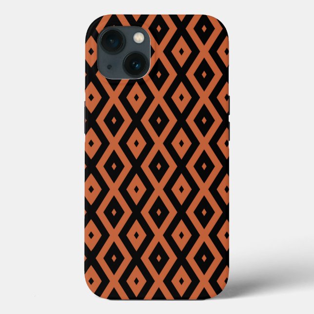 Orange och svart diamant mönster Fodral-Mate iPhon (Baksida)