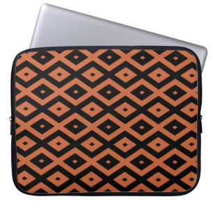Orange och svart diamant mönster laptop fodral