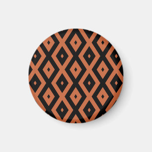 Orange och svart diamant mönster magnet
