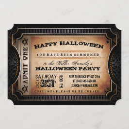 Orange och svart - ett Halloween fest Biljett Inbjudningar