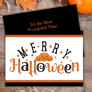 Orange och svart Festive Merry Halloween-Anpassnin Julkort
