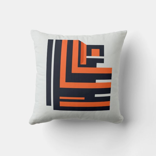 Orange- och svart geometrisk designfyllning kudde (Baksida)