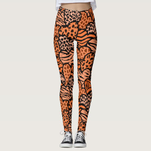 Orange och svart, gigantisk docka leggings