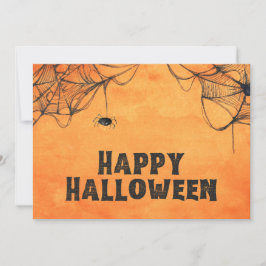 Orange och svart Glad Halloween Julkort