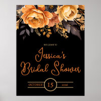 Orange och Svart, Halloween, Blommig Bröllopsfest 