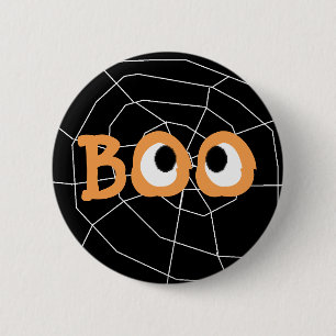 Orange och Svart Halloween Boo Eyebollar Button Knapp