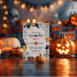Orange och svart Halloween-fest inbjudan