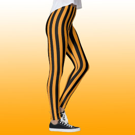 Orange och svart Halloween-kontur Leggings