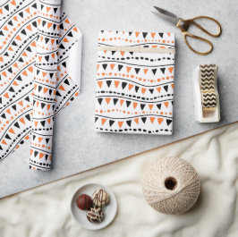Orange och svart Halloween Presentpapper