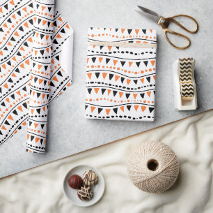 Orange och svart Halloween Presentpapper