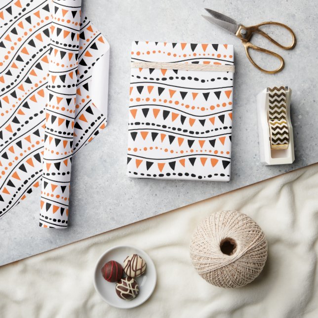 Orange och svart Halloween Presentpapper (Hantverk)