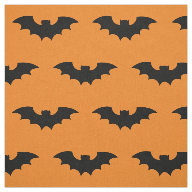 Orange och svart Halloween-väv med fladdermus ving Tyg (Provkarta)