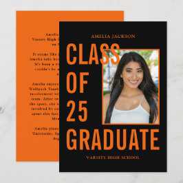 Orange och svart klass för 25 Photo Studenten Meddelande