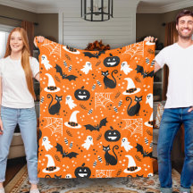 Orange och svart klassisk Retro Halloween