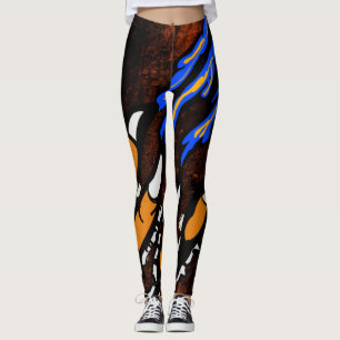 ORANGE OCH SVART KLO LEGGINGS