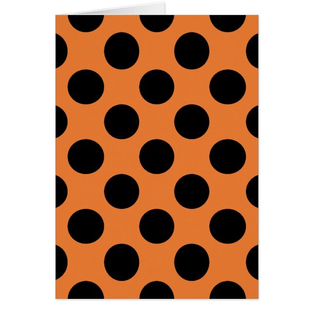Orange och svart Polka dots Hälsningskort (Framsidan)