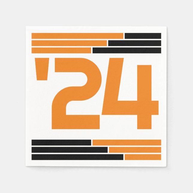 Orange och svart Pub, klass "24 Grad Party" Pappersservett (Framsidan)