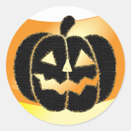 Orange och svart Pumpkin Halloween Stickers Runt Klistermärke