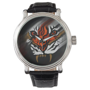 ORANGE OCH SVART RAND ARMBANDSUR