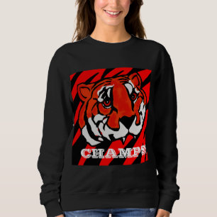 ORANGE OCH SVART RAND T SHIRT