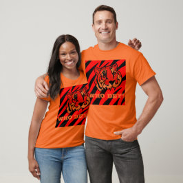 ORANGE OCH SVART RAND T SHIRT