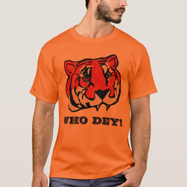 ORANGE OCH SVART RAND  T SHIRT (Framsida)
