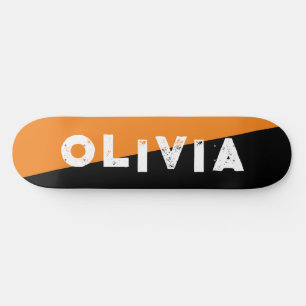 orange och svart skateboard retro delad