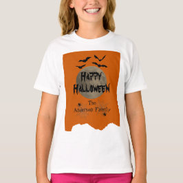 Orange och svart taloky Modern Happy halloween Kid T Shirt