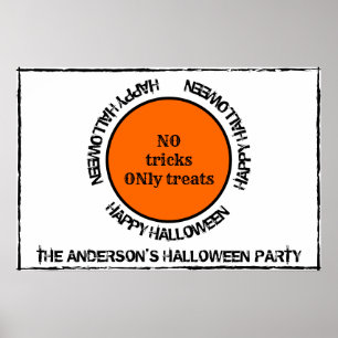 Orange och svart typografi Modern Happy halloween Poster