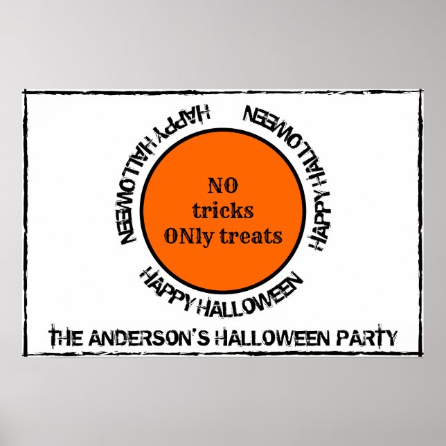 Orange och svart typografi Modern Happy halloween Poster (Framsidan)