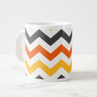 Orange och svart Zigzag Jumbo Mugg
