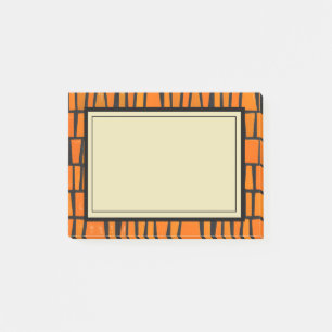 Orange och svarta afrikanska stammen mönster post-it block