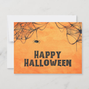 Orange och Svarta Happy halloween Vykort