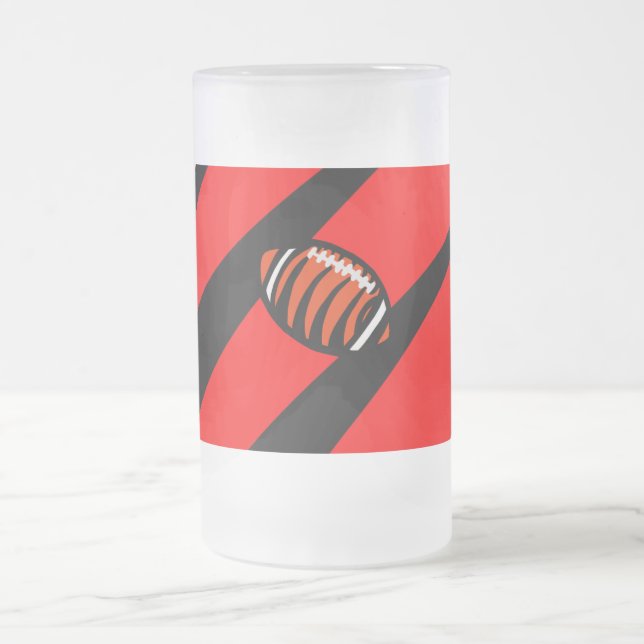 ORANGE OCH SVARTA RANDIGA  FROSTAT ÖLGLAS (Center)