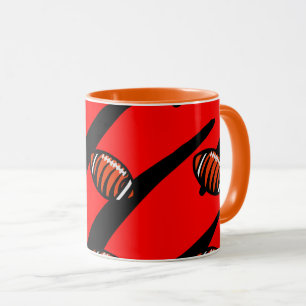 ORANGE OCH SVARTA RANDIGA MUGG