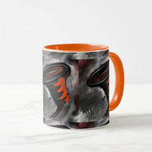 ORANGE OCH SVARTA RANDIGA MUGG