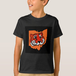 ORANGE OCH SVARTA RANDIGA T SHIRT