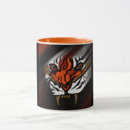 ORANGE OCH SVARTA RANDOR MUGG