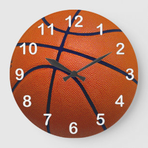 Orange- och svartbasket stor klocka