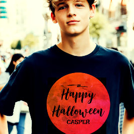 Orange- och svartfamiljen som matchar Halloween T Shirt