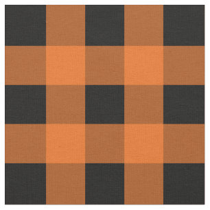 Orange- och svartGinghammönstertyg Tyg