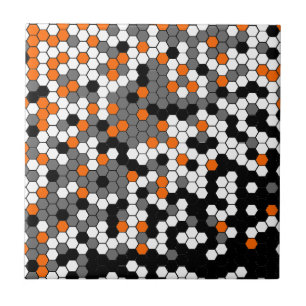Orange- och svarthonungskakadesign kakelplatta