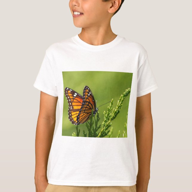 Orange- och svartmonarkfjäril tee shirt (Framsida)