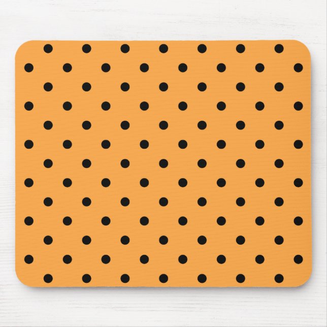 Orange- och svartpolkaen pricker modellen musmatta (Framsidan)
