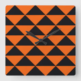 Orange- och svarttrianglar fyrkantig klocka