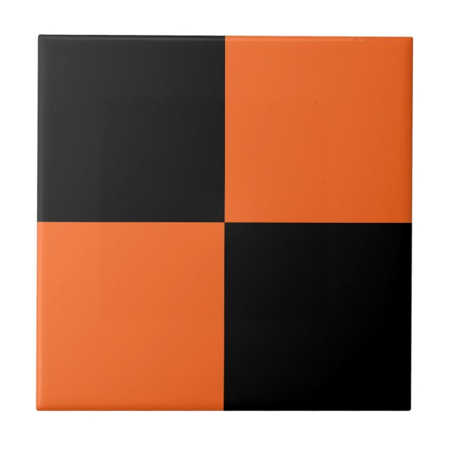 Orange- och svartvitt kakelplatta (Framsidan)