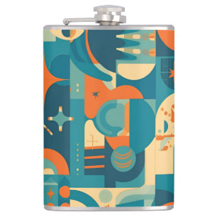 Orange och Teal Geometrisk Abstrakt Fickplunta